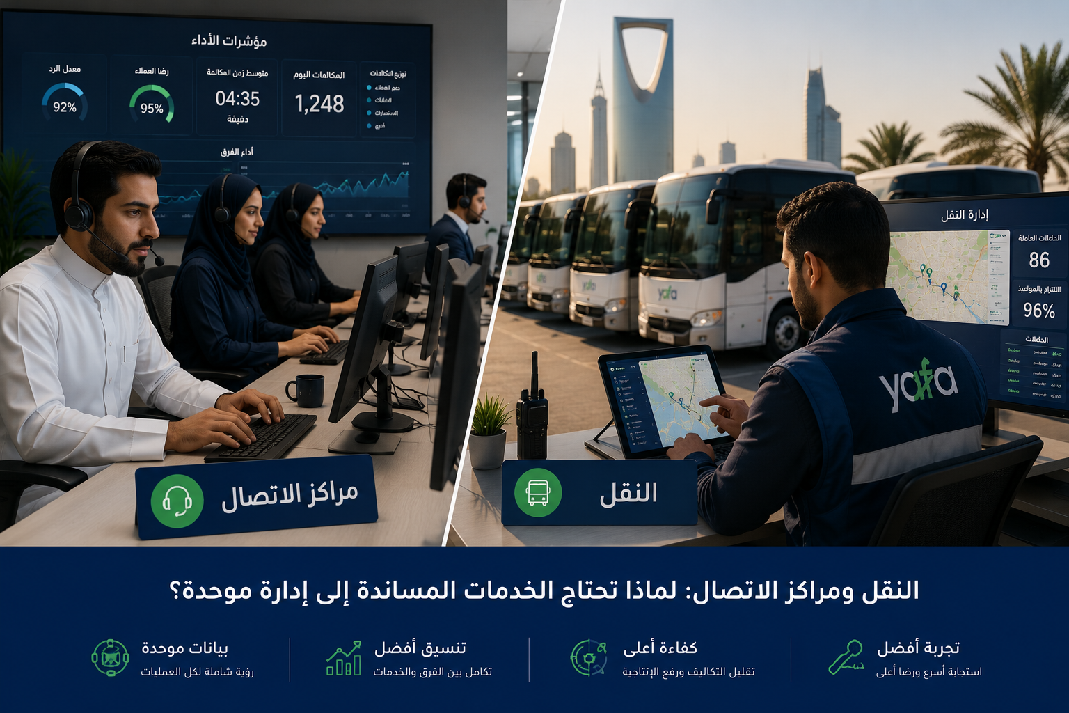 النقل ومراكز الاتصال: لماذا تحتاج الخدمات المساندة إلى إدارة موحدة؟